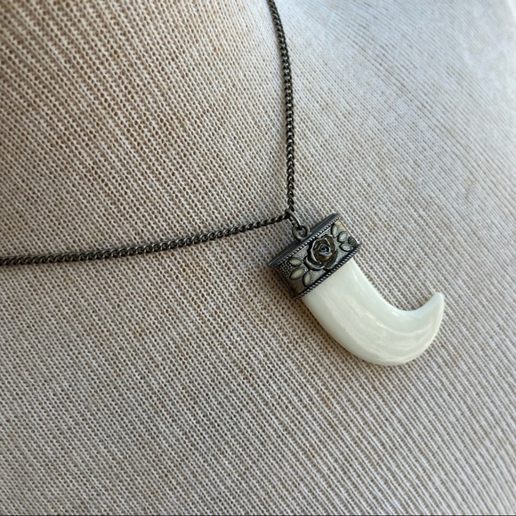 Faux Ivory Boho Tooth Necklace - Picture 8 of 8